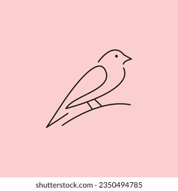 line art bird logo vector illustration design, beautiful bird logo design