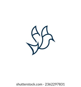 Logo der Linie art bird Vektorgrafik-Design