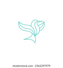 line art bird logo vector illustration design, minimalist bird icon symbol