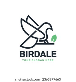 Line Art Bird Logo Vector Icon Illustration