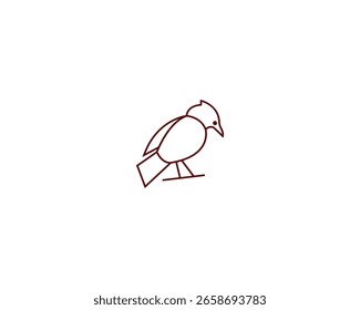 Logotipo del pájaro del arte de la línea, formato del Vector.