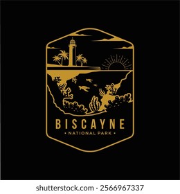 Line art Biscayne National Park patch logo illustration
