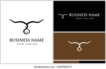 line art bison head logo