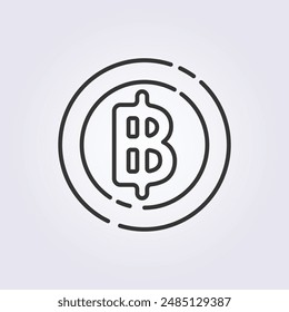 line art bitcoin icon vector illustration design, crypto currency for business and finance symbol