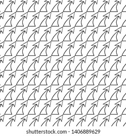 Line art black arrows pattern isolated on white no people empty monochrome template background
