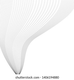 Line art black pattern curved lines asymmetric shape isolated on white vector background empty blank template