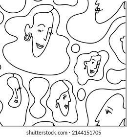 Patrón negro de arte de línea sobre fondo blanco. Ilustración vectorial moderna. Decoración elegante Diseño de ilustración vectorial. Ilustración vectorial simple.