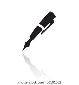 Line art black pen isolated on white