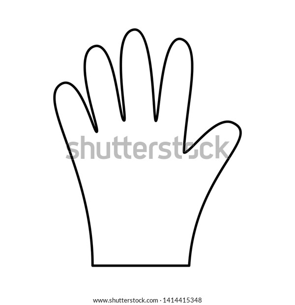 Line Art Black White Disposable Glove Stock Vector Royalty Free