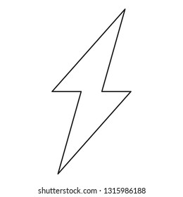 Line art black and white lightning. Power energy symbol. Electricity themed vector illustration for icon, stamp, label, certificate, brochure, gift card, poster, coupon or banner background decoration