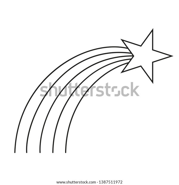 Line Art Black White Shooting Star Stock Vector (Royalty Free ...