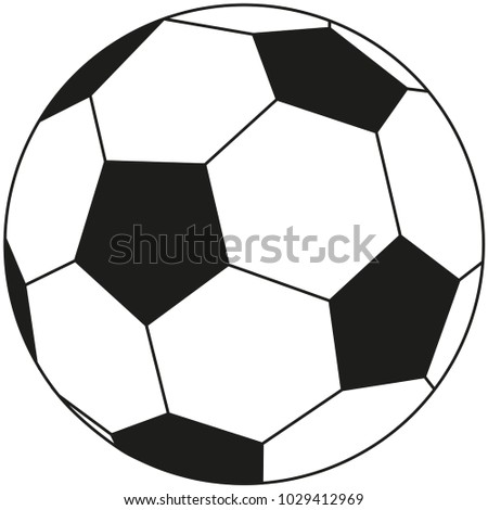 Line art black and white soccer football ball icon poster. Sport vector illustration for gift card, flyer, certificate or banner, icon, logo, patch, sticker