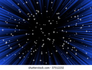 Line art in blue