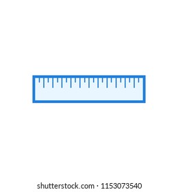 Line art blue ruler icon vector