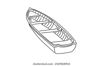 line art of boat vector illustration