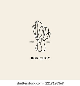 Line art bok choy illustration