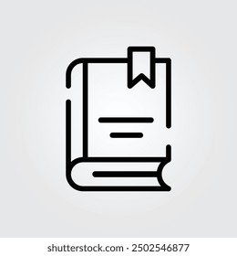Line art book icon logo vector illustration design, for education theme design