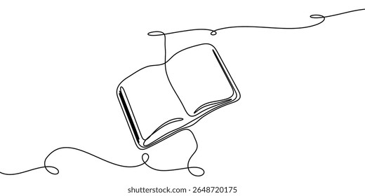 Line art book open read education illustration school one continuous icon. Sketch book line doodle hand bible background library drawn stack outline old shelf paper vector research pen study write.