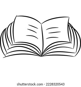 line art book with white background