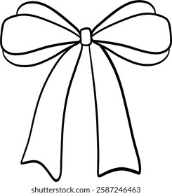 Line Art Bow Tie Coquette Girly Illustration