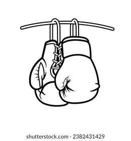 The Line Art of Boxing Gloves