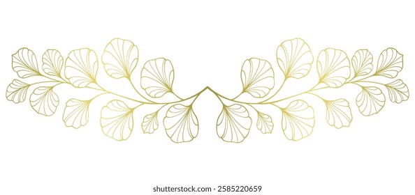 line art branch of a tree with leaves vector eps