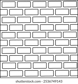 Line art of brick wall seamless pattern for background, wallpaper, resources. Texture interior background line art. Set of graphics elements drawing for architecture and landscpae design.