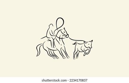 line art bucking bull logo