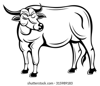 line art buffalo