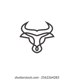 Line art buffalo head illustration luxury logo design. Suitable for your design need, logo, illustration, animation, etc.