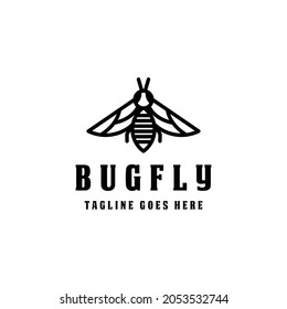 line art bug fly logo icon vector template