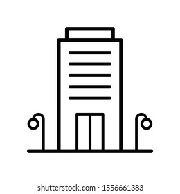 Line Art Building Vector Icon Design Template. Simple Building Icon Vector.