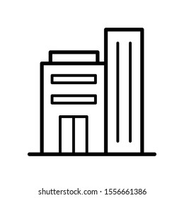 Line Art Building Vector Icon Design Template. Simple Building Icon Vector.
