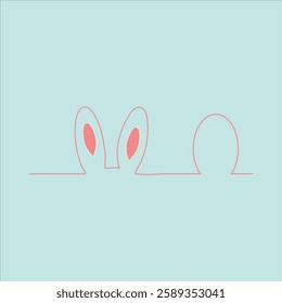 line art of bunny and the egg
