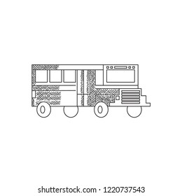 line Art Bus Back To School Icon Hand Drawn Vector Illustration Eps.10