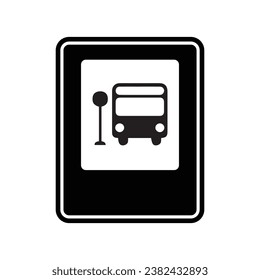 The Line Art of Bus Stop Sign