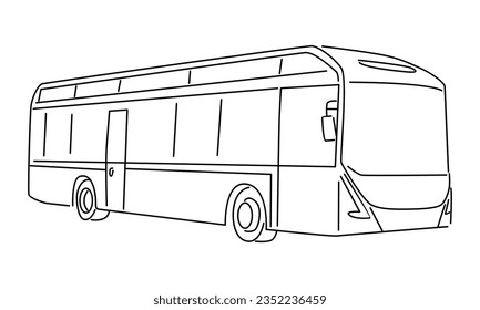 ilustración de vector de línea de bus