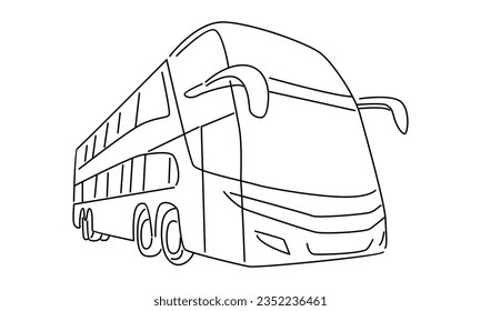 ilustración de vector de línea de bus