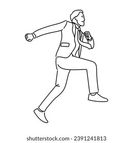 Line art businessman or professional worker man character icon vector illustration design