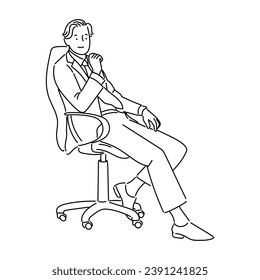 Line art businessman or professional worker man character icon vector illustration design