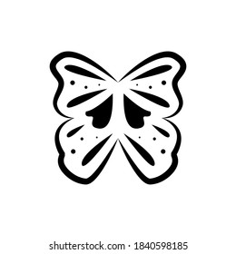 Vector de diseño de mariposa de línea aislado en fondo blanco