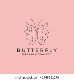 line art butterfly icon logo vector symbol illustration design, abstract insect logo design