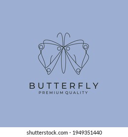 line art butterfly icon logo vector symbol illustration design, abstract insect logo design