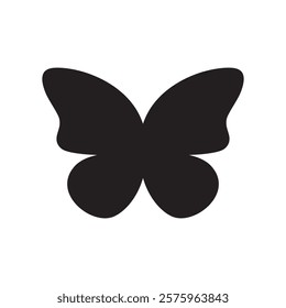 Line art butterfly icon silhouette