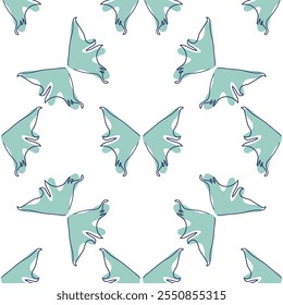 Line art butterfly illustrations Minimalist trendy abstract seamless pattern. Modern vector template for design.