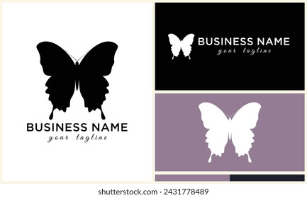 line art butterfly logo template