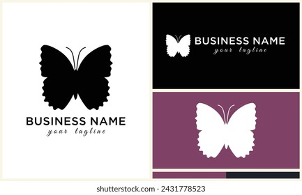 line art butterfly logo template