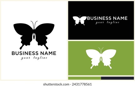 line art butterfly logo template