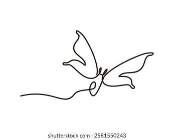 line art butterfly symbol design vector illustration on transparent background