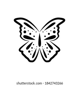Line art butterfly vector design isolated on white background